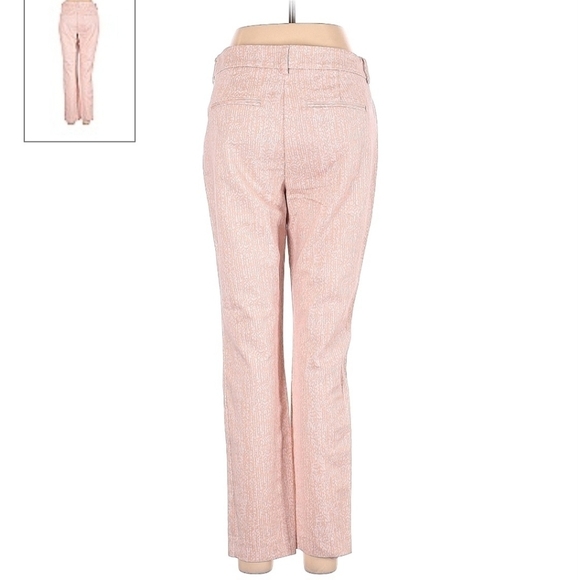 Nine West Slim Ankle All-Over Print Chino Pants Women's 8 Tan Khaki White EUC - Picture 2 of 8